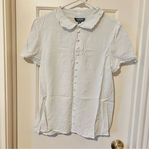 NWOT ModCloth White Ruffle Blouse
